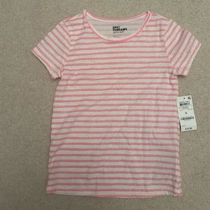 Epic Threads Extra Soft Pink White Stripes Tee Size 6